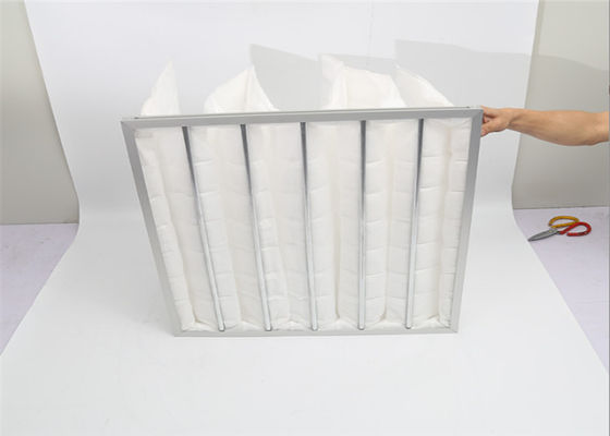 Bolsos medios blancos no tejidos del filtro de aire de la eficacia F7 para el sitio limpio