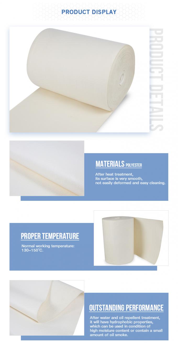 Utilizado para la aguja industrial del poliéster del polvo el collection100% perforó la tela no tejida del filtro de aire del fieltro para el colector de polvo